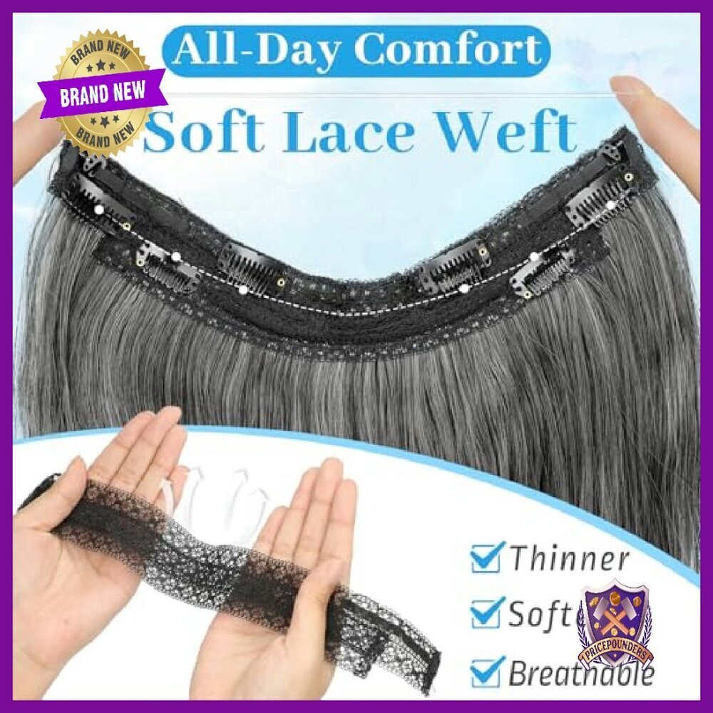 20-Inch Invisible Wire Hair Extensions with 6 Secure Clips - Picture 5 of 7